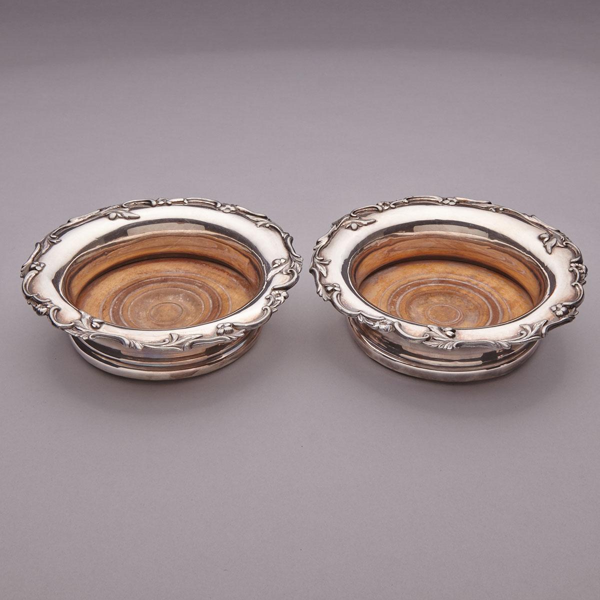Pair of Victorian Plated Wine Coasters, mid-19th century