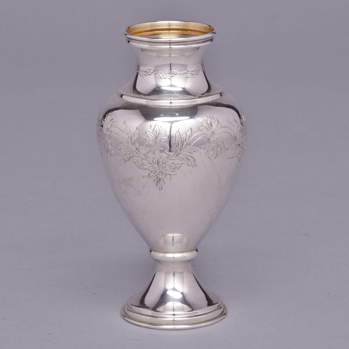 Portuguese Silver Vase, Oporto, 20th century