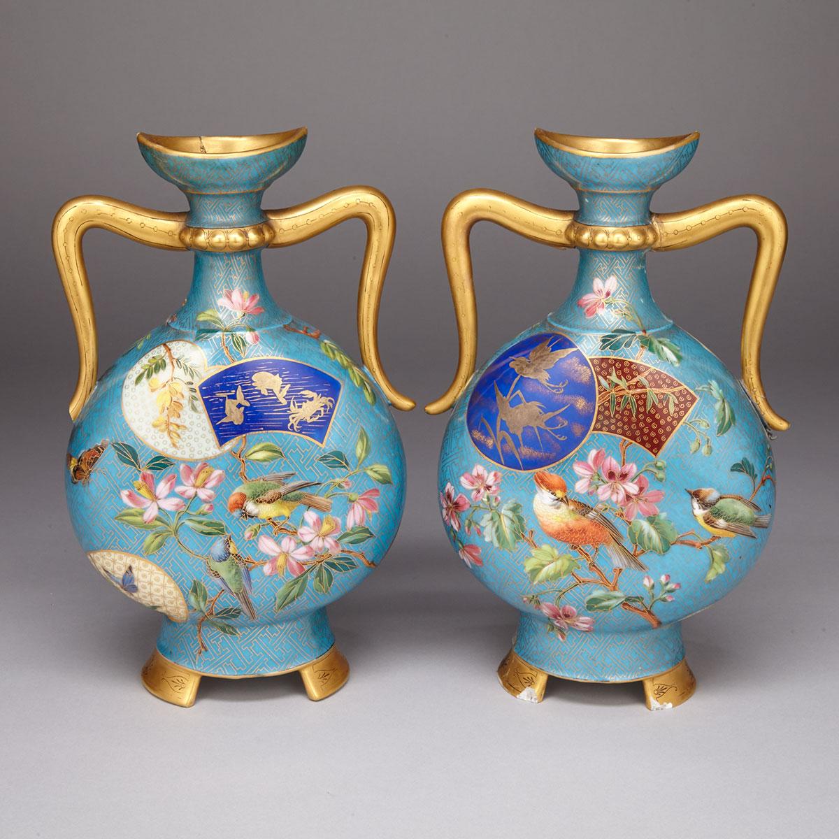 Pair of French Porcelain ‘Cloisonné’ Vases, c.1880