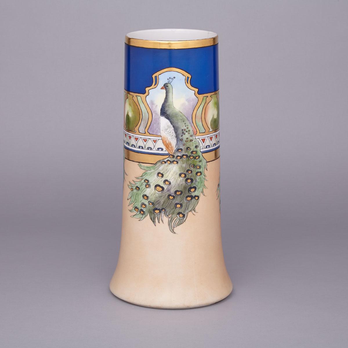 North American Decorated Bernardaud Limoges Vase, dated 1931