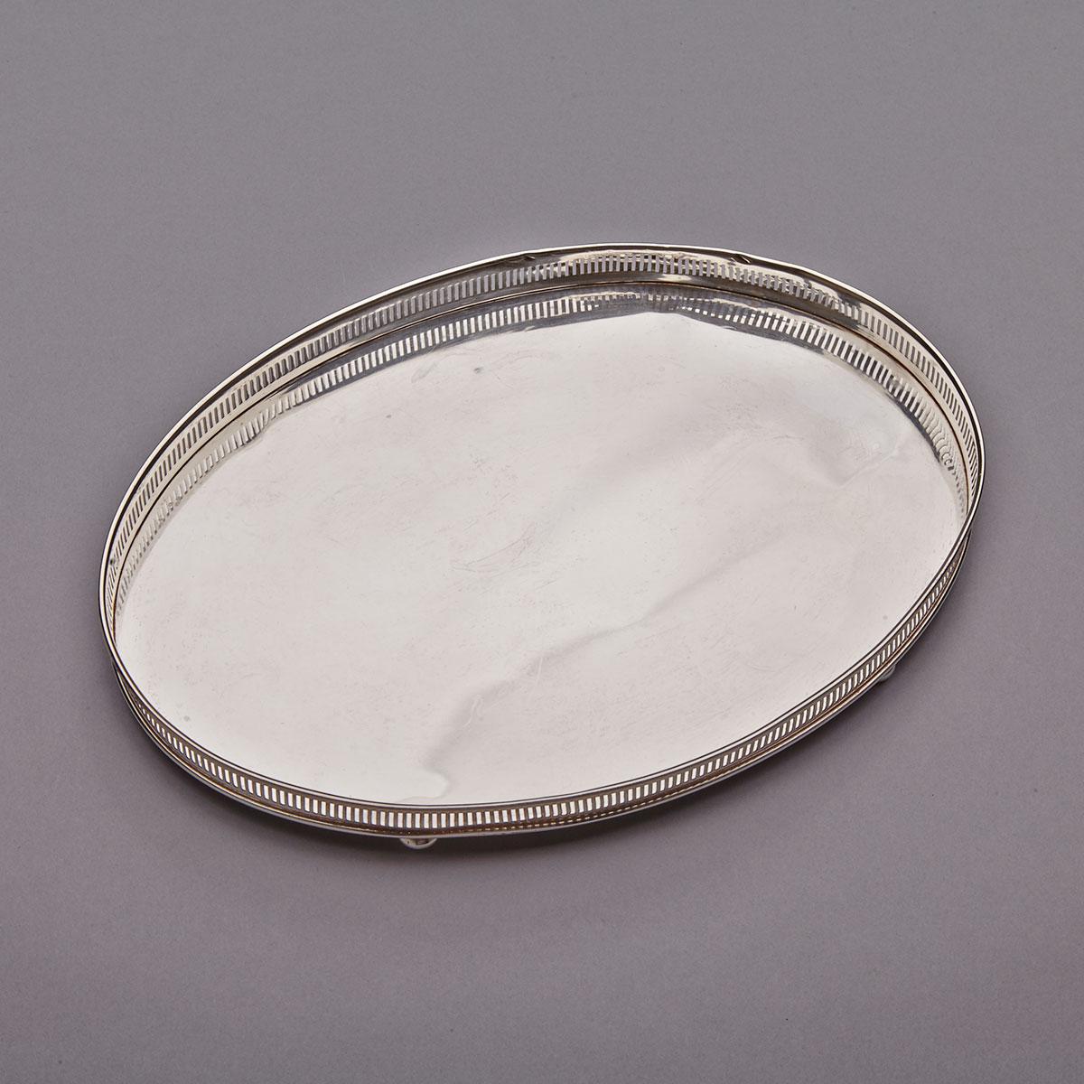 Canadian Silver Small Oval Tray, Henry Birks & Sons, Montreal, Que., 1954