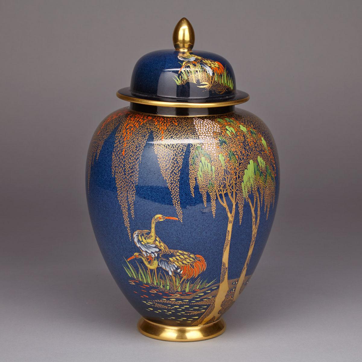 Carlton Ware ‘Bleu Royale’ Vase and Cover, 1930s