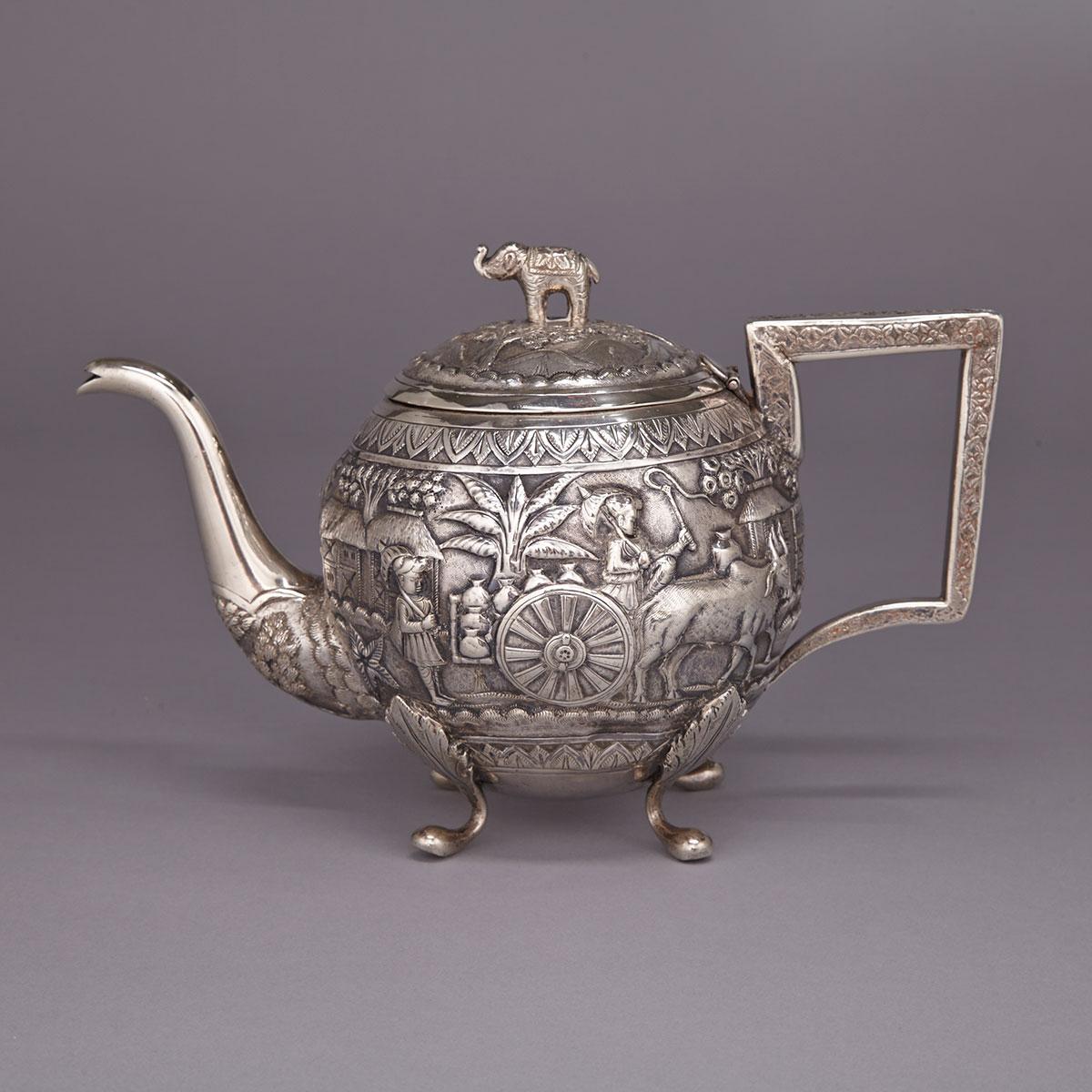 Indian Silver Teapot, c.1880