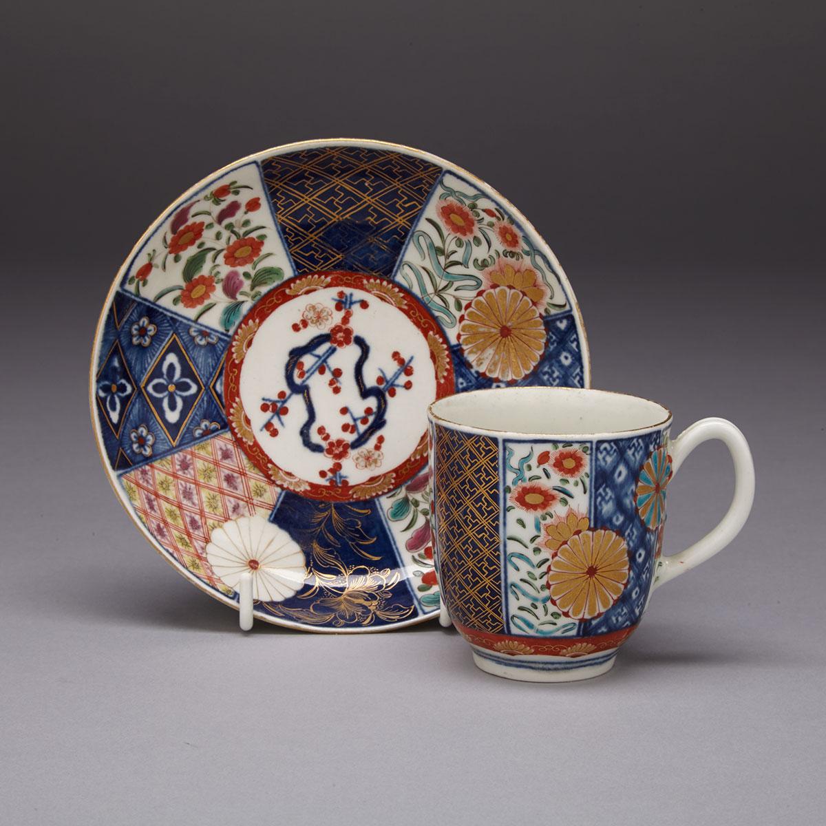 Worcester ‘Old Mosaic’ Japan Pattern Coffee Cup and Saucer c.1770