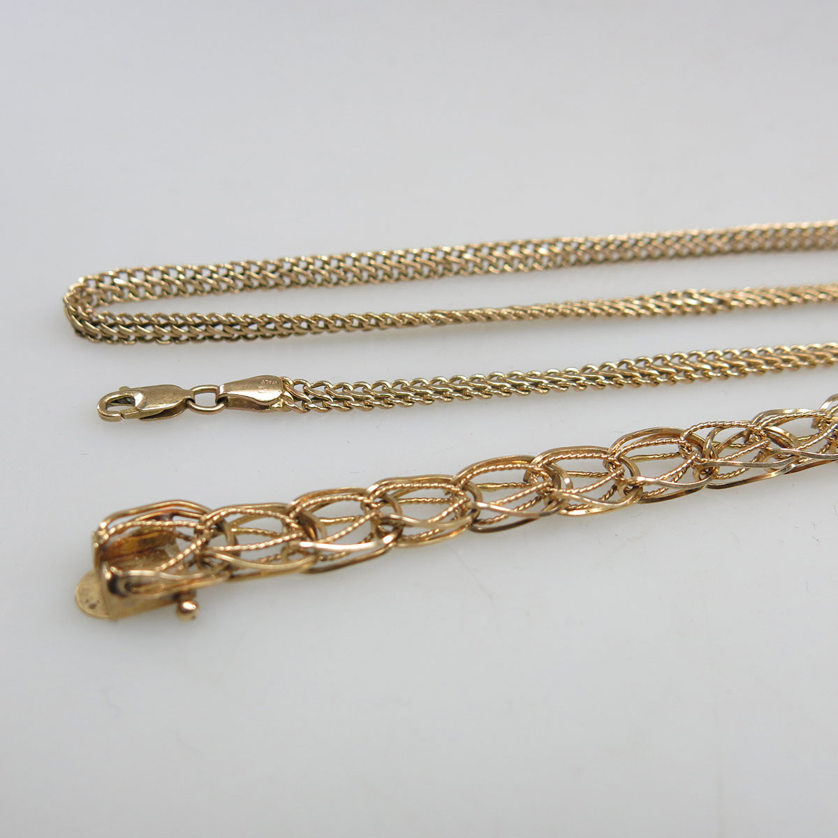 10k Yellow Gold Necklace And Bracelet