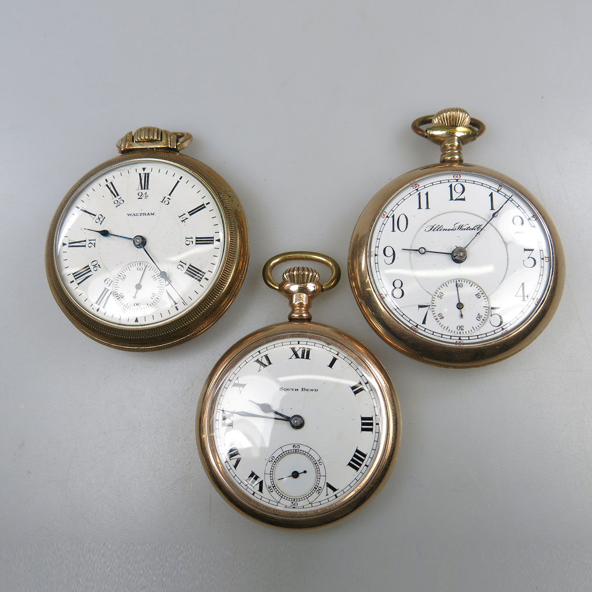 3 Various Openface Pocket Watches