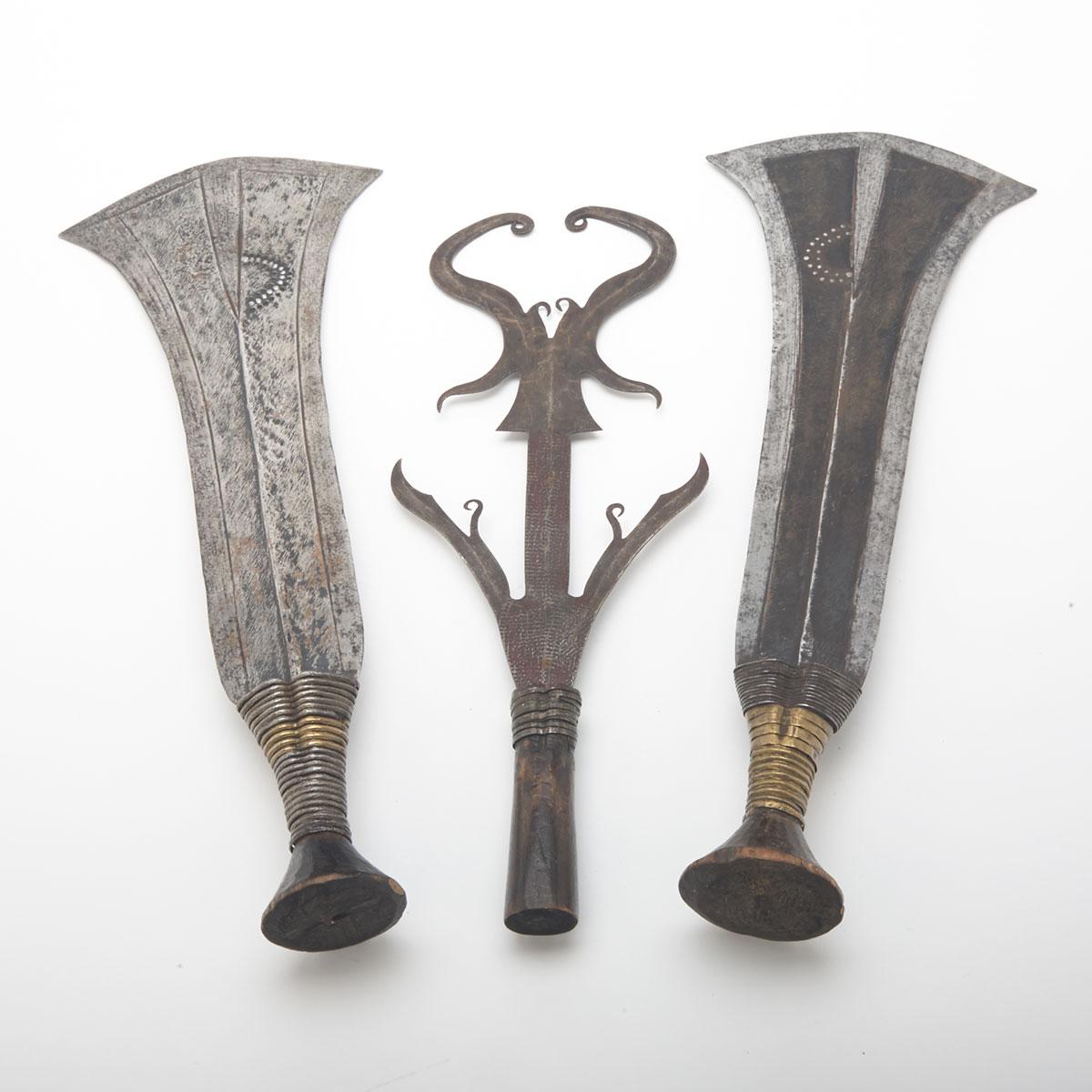 Three African Konda Knives, 19th/early 20th century