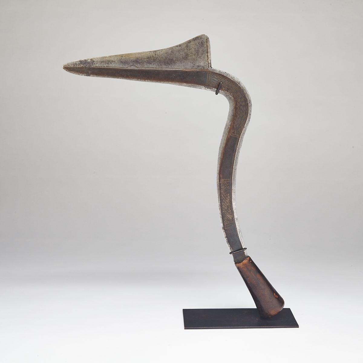 African Ngombe Sickle Knife, 19th century