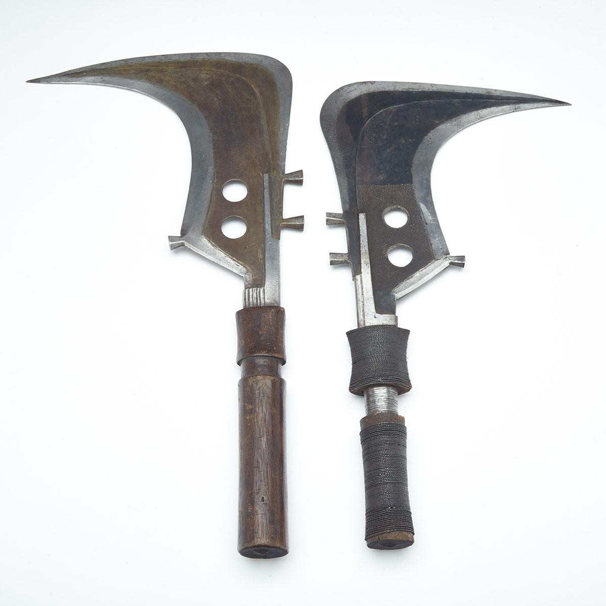 Two African Mangbetu Sickle Knives, 19th/early 20 century