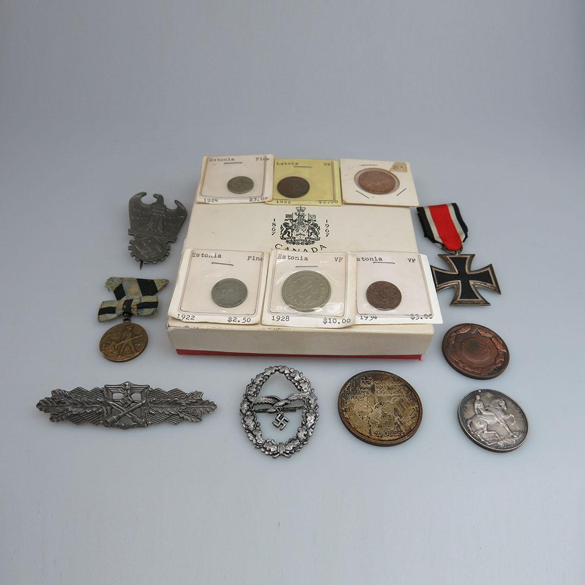 Small Quantity Of Various Coins And Medals, Etc