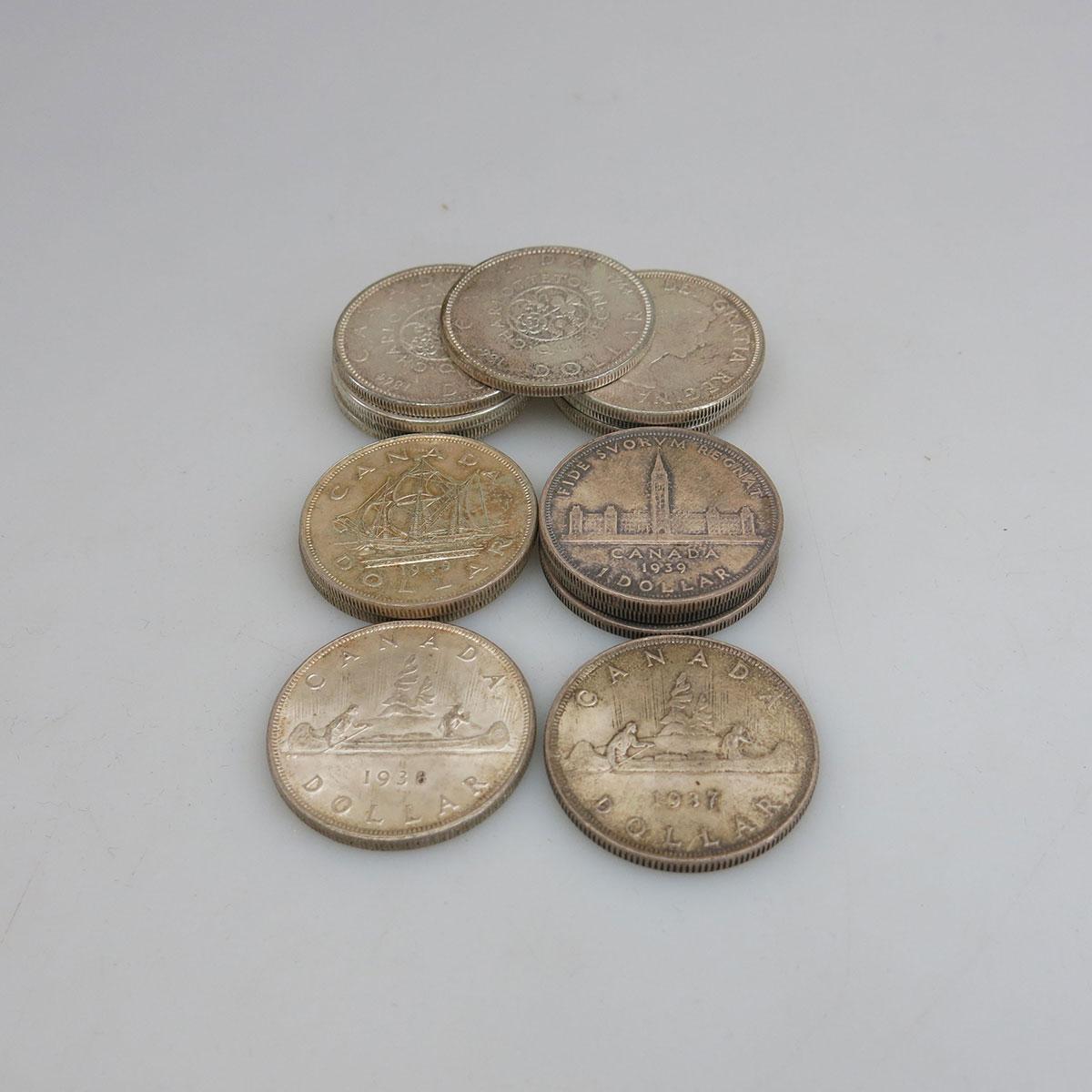 16 Canadian Silver Dollars