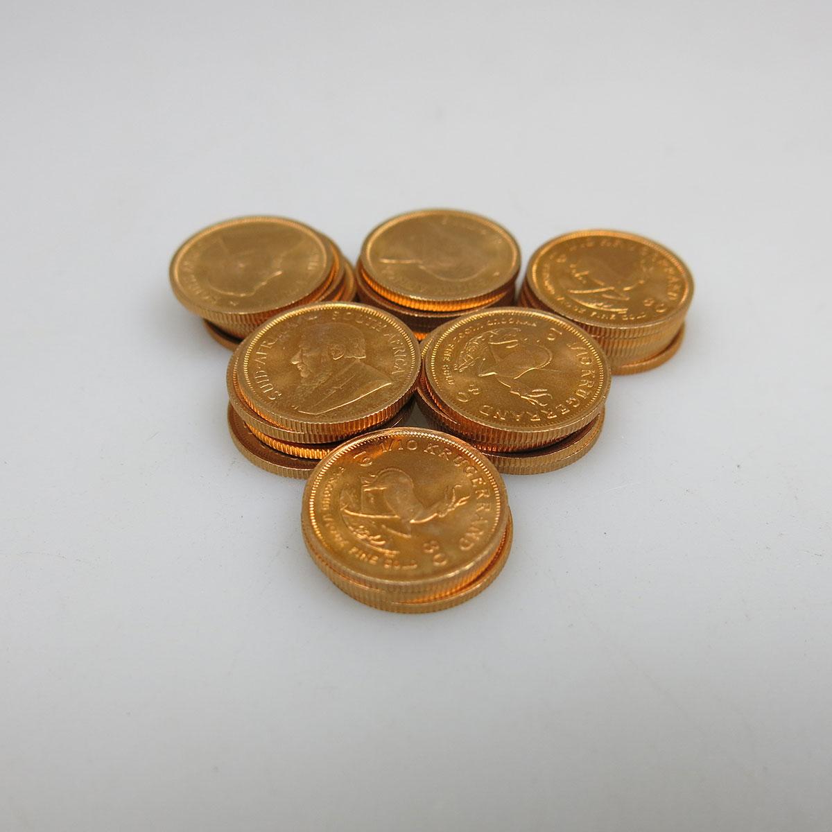 28 One-Tenth Krugerrand Gold Coins