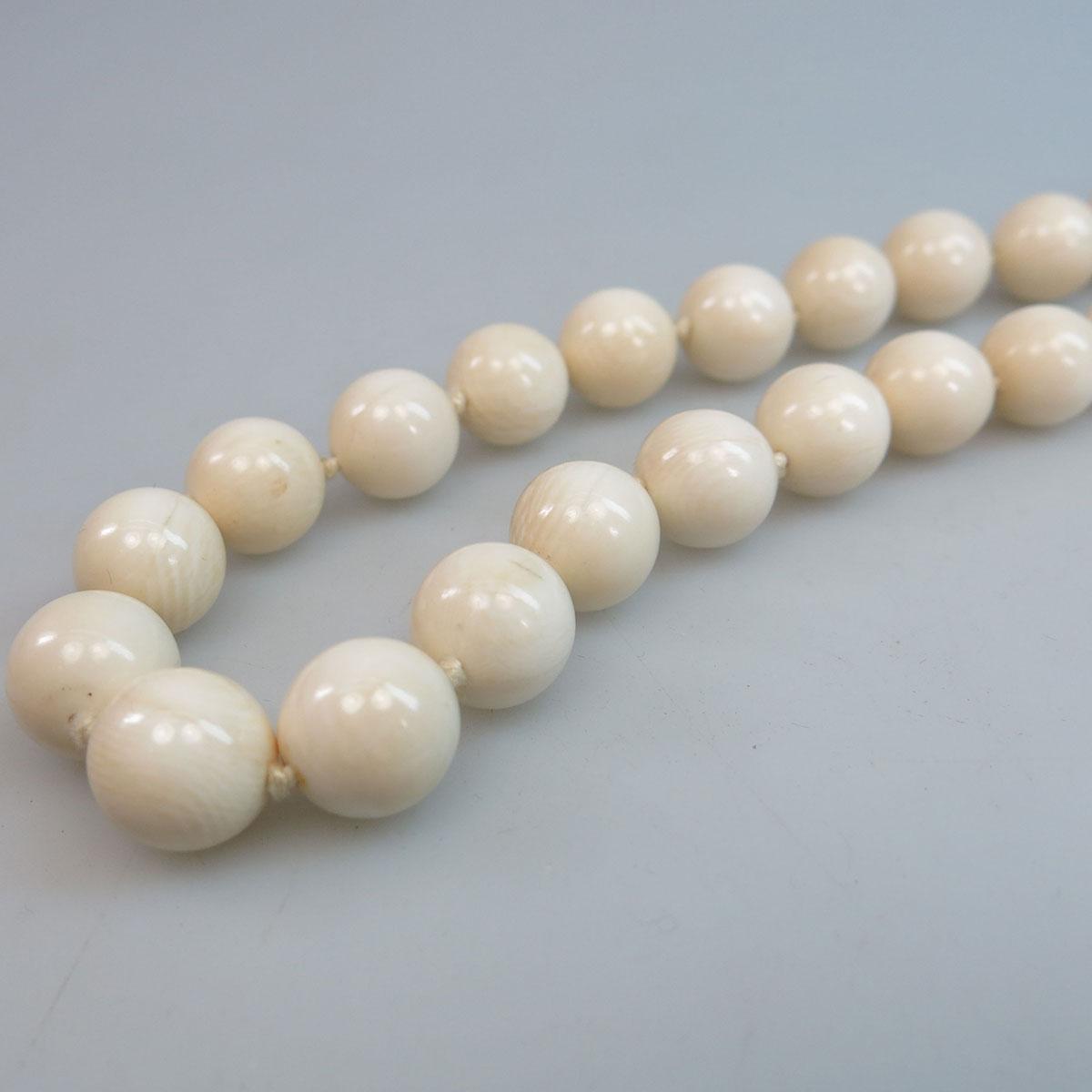 Single Strand Ivory Bead Necklace