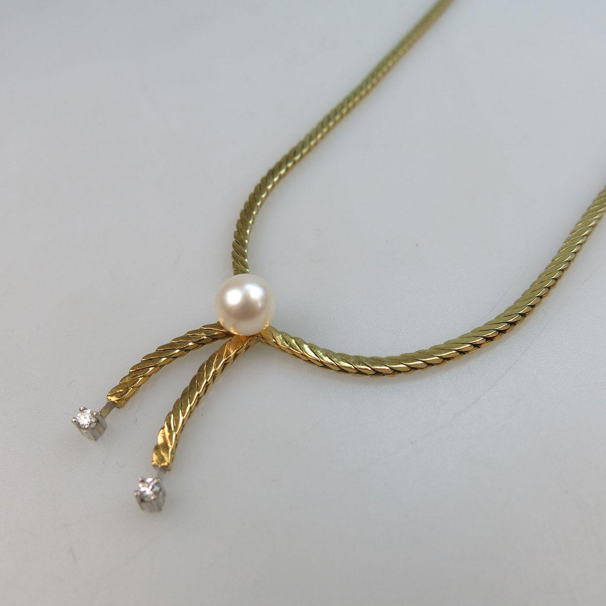 18k Yellow Gold Cross-Over Necklace