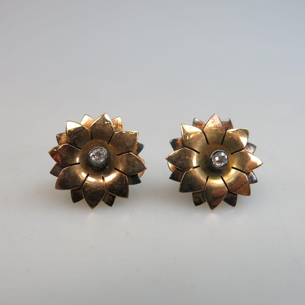 Pair Of 14k Rose Gold Earrings