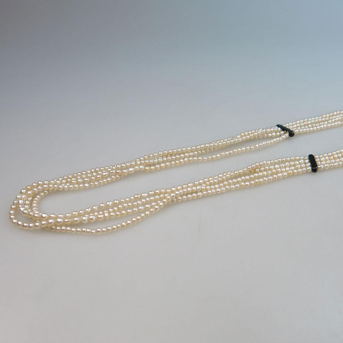 4 Strand Endless Natural Pearl Necklace