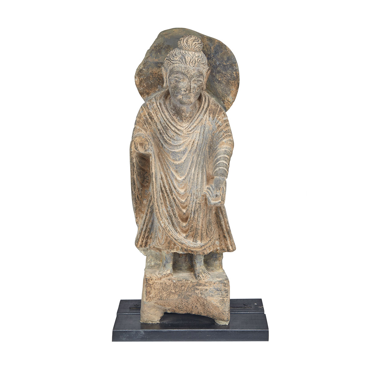 Grey Schist Standing Buddha, Gandhara, 2nd to 3rd Century 