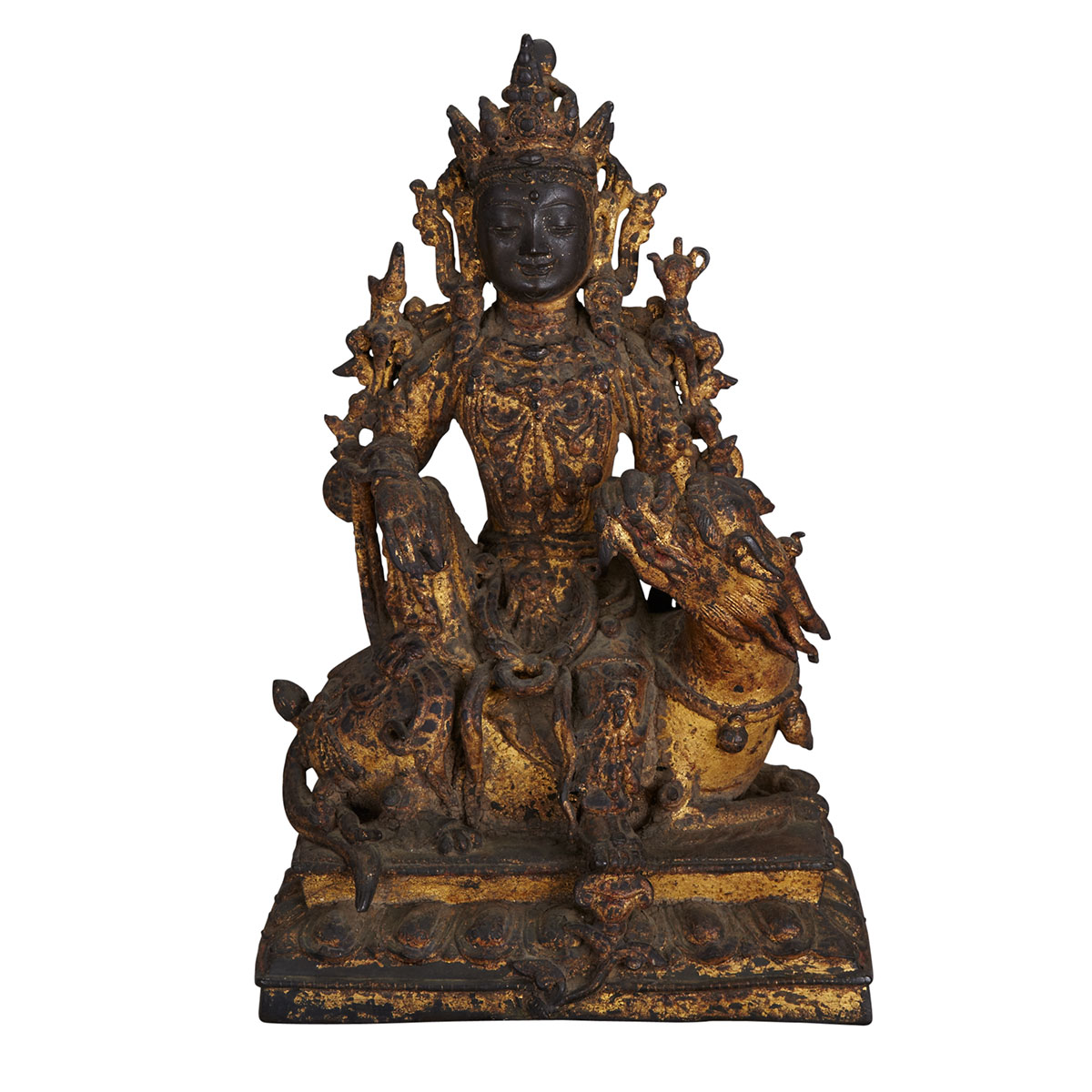 Gilded Bronze Figure of Guanyin, 15th/16th Century