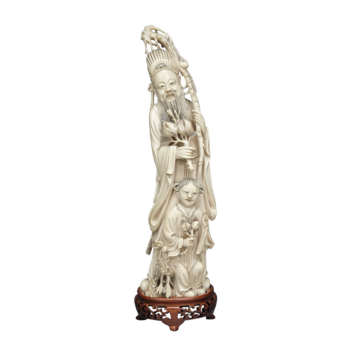 Ivory Carved Immortal and Child, Circa 1940’s
