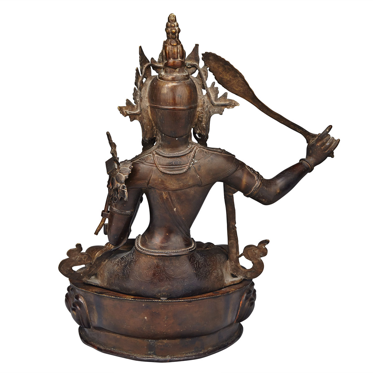 Large Bronze Seated Figure of Manjusri