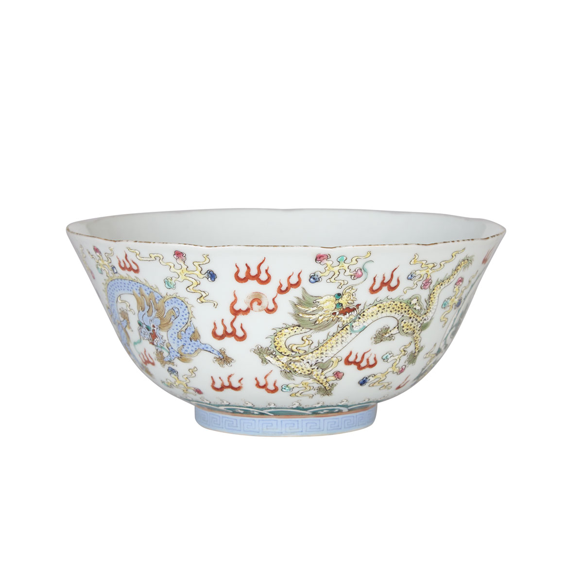 Famille Rose and Iron Red Dragon Bowl, Guangxu Mark and Period (1875-1908)