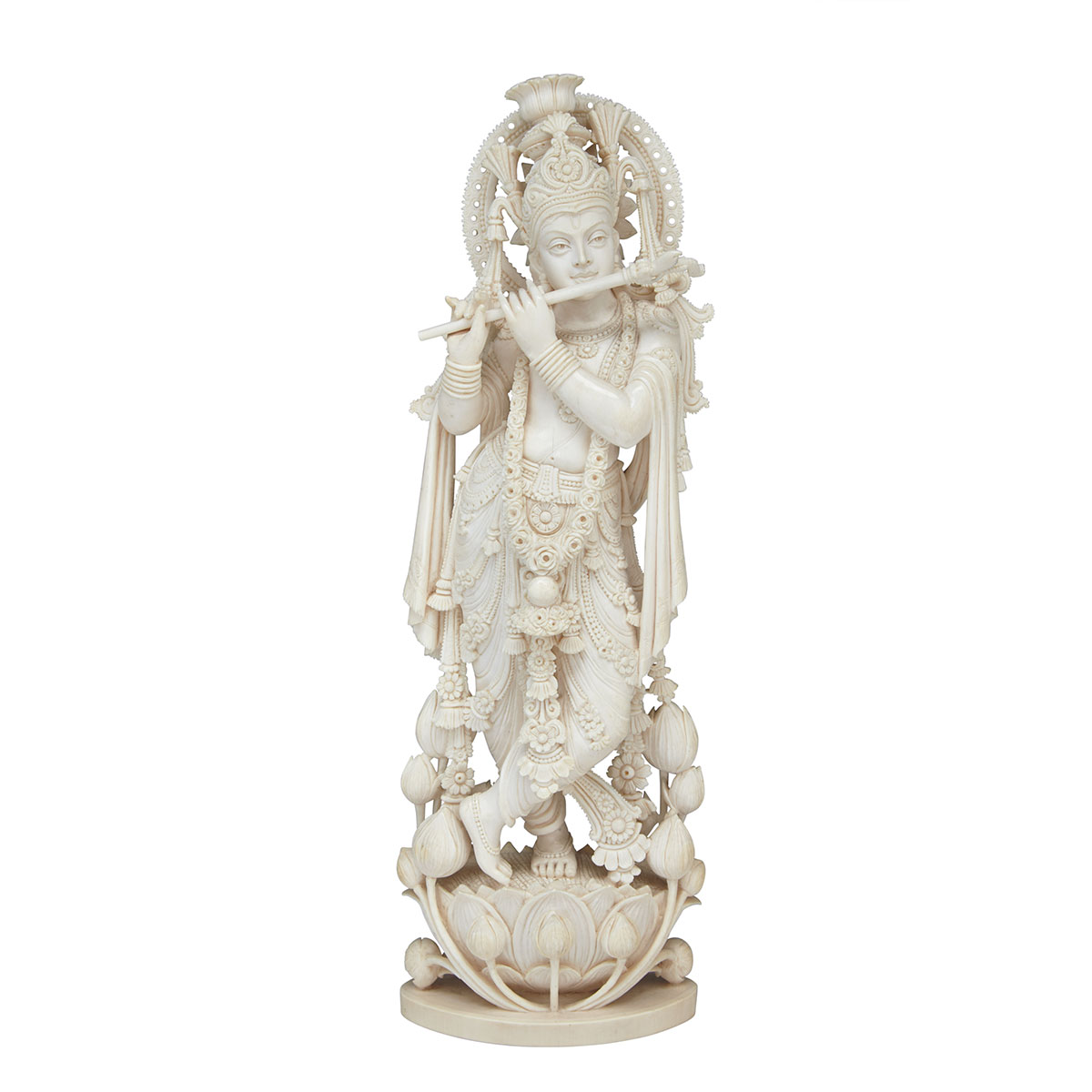 Large Ivory Carving of Krishna, Early 20th Century