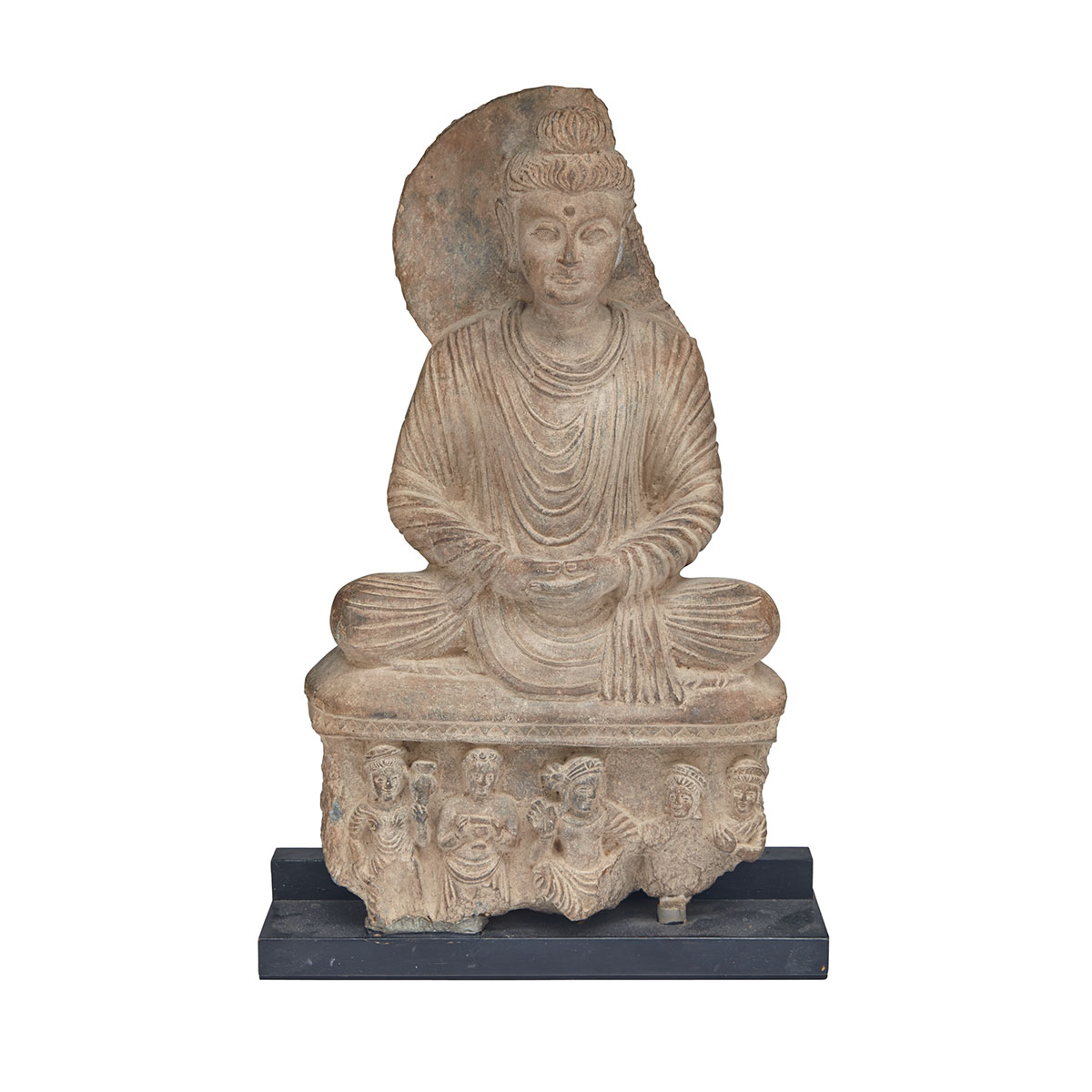 Grey Schist Seated Buddha, Gandhara, 3rd Century 
