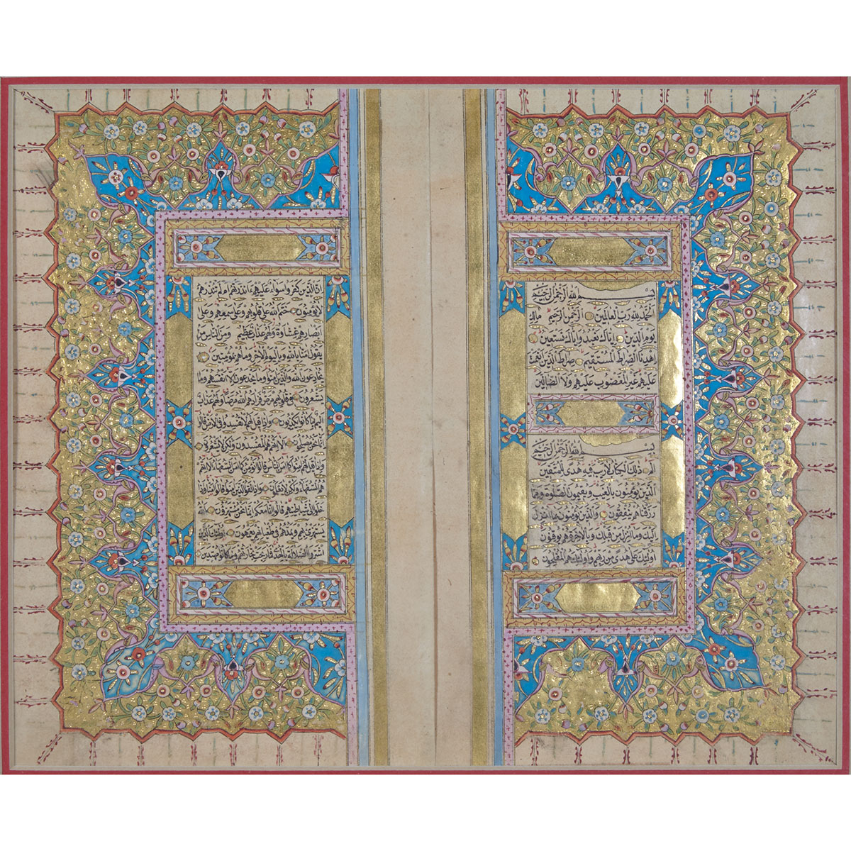 Two Illuminated Qur’an pages, 19th Century or Earlier 
