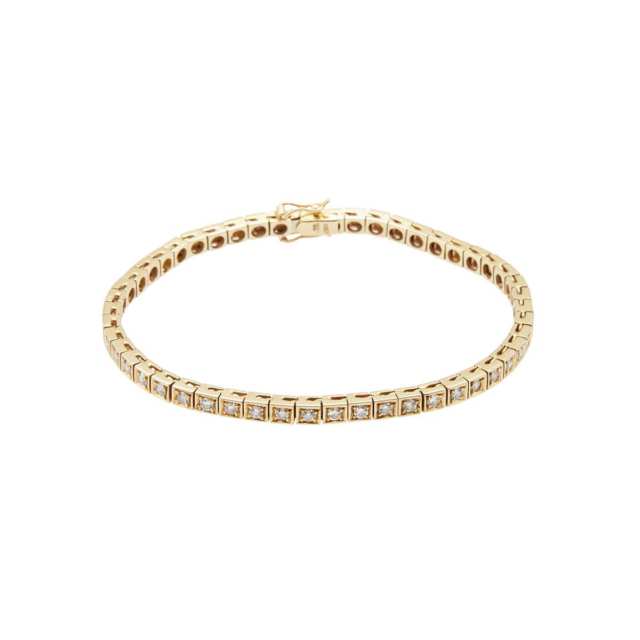 14k Yellow Gold Straightline Necklace And Bracelet