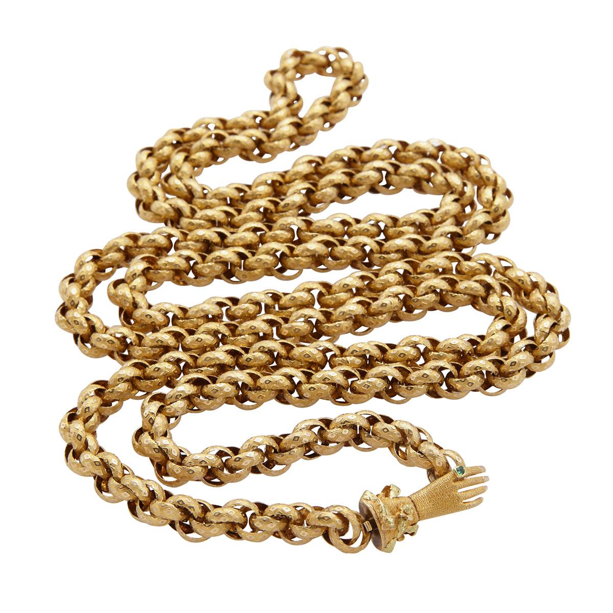 19th Century 14k And 18k Yellow Gold Circular Link Chain