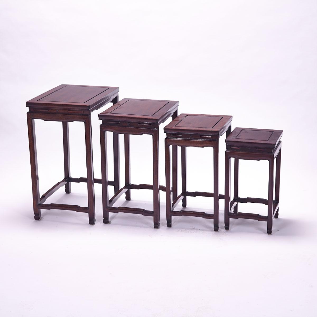 Rosewood Four-Piece Nesting Table, Republican Period