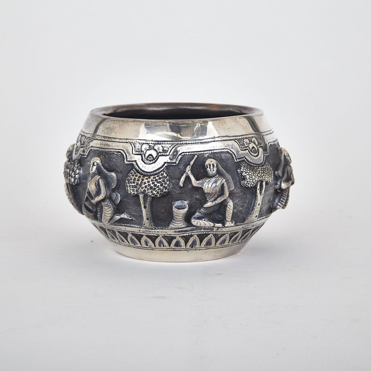 Silver Figural Bowl, India, Circa 1900