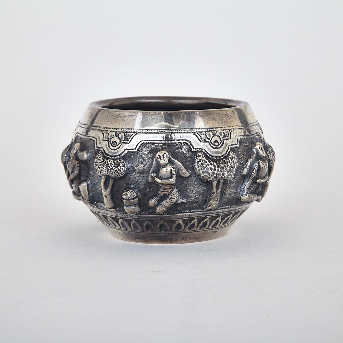 Silver Figural Bowl, India, Circa 1900