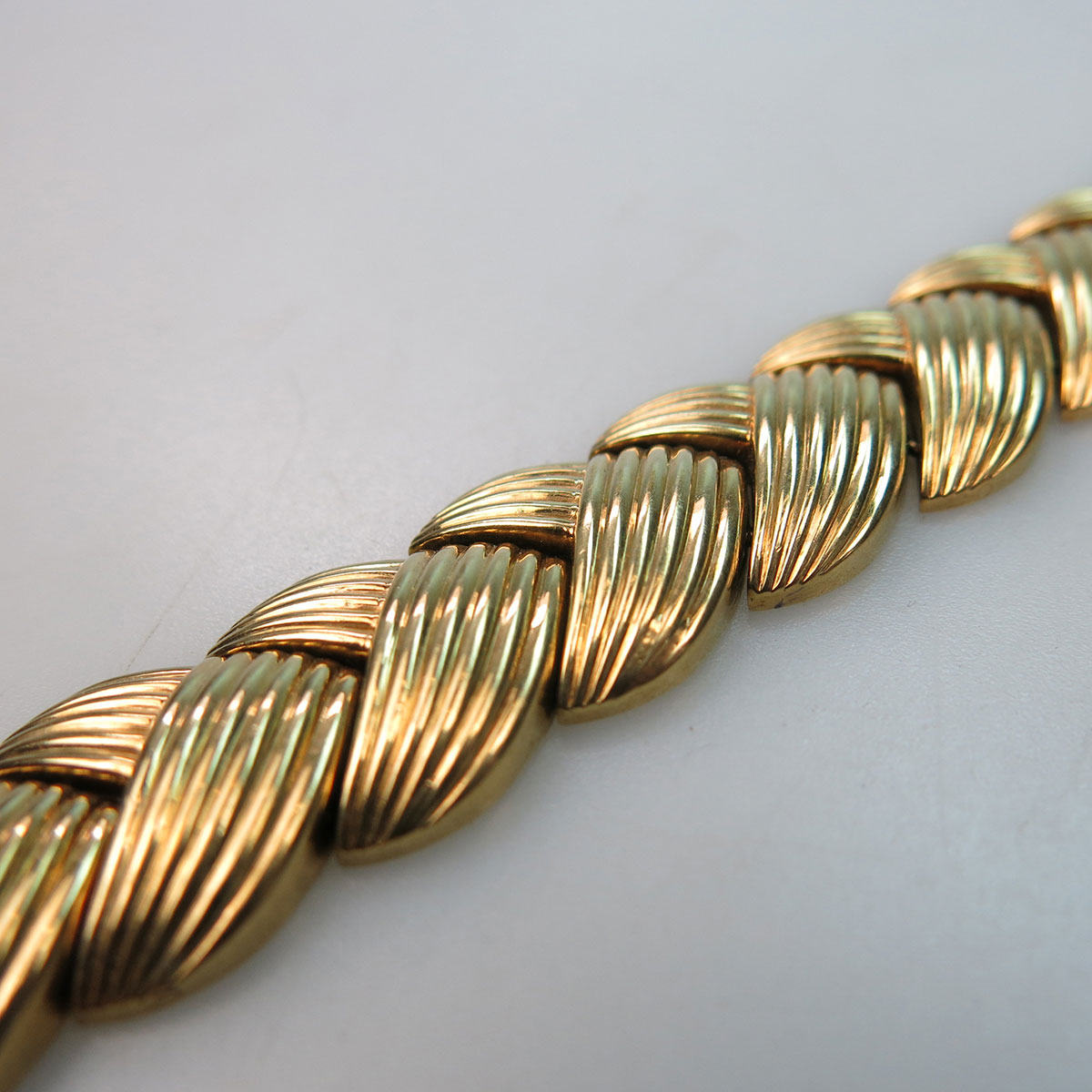 14k Yellow Gold Sculpted Link Bracelet