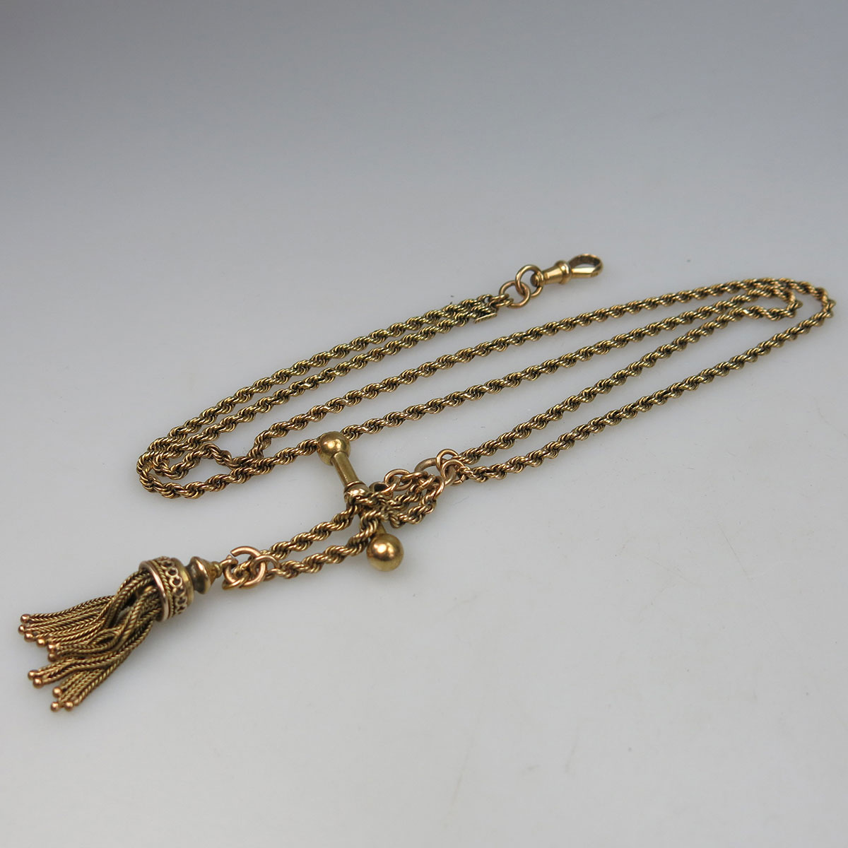 English 15k Yellow Gold Double Rope Watch Chain