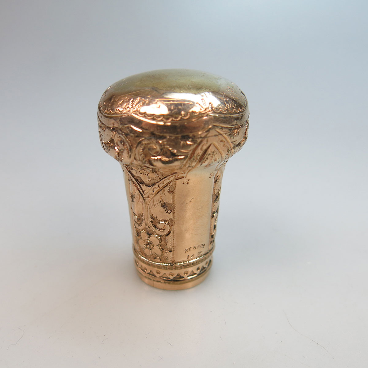 14k Yellow Gold Cane Handle