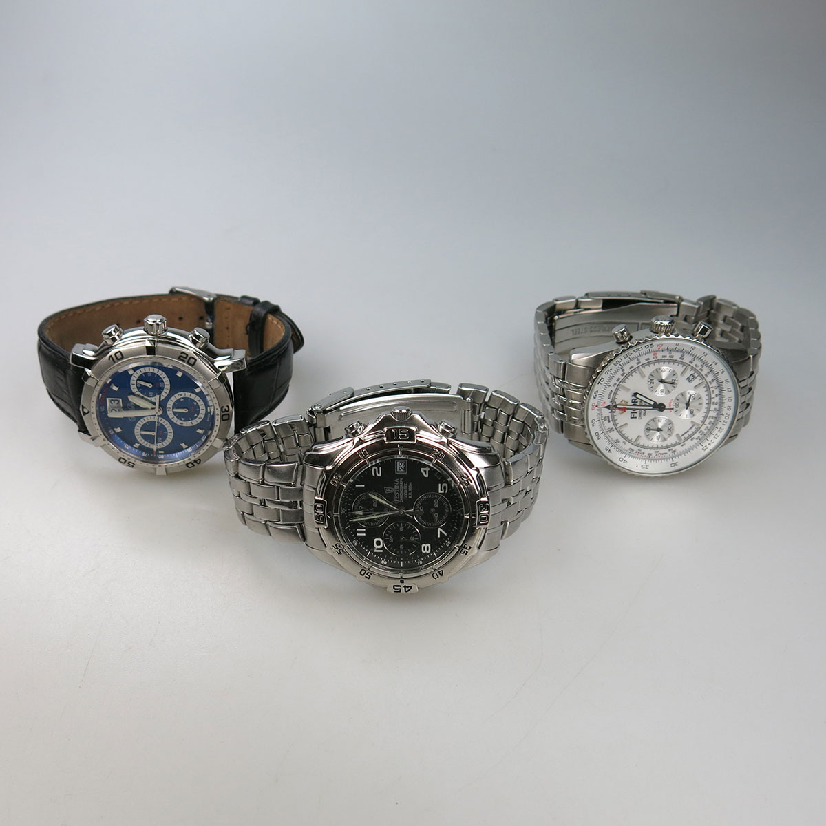 3 Men’s Wristwatches With Chronographs