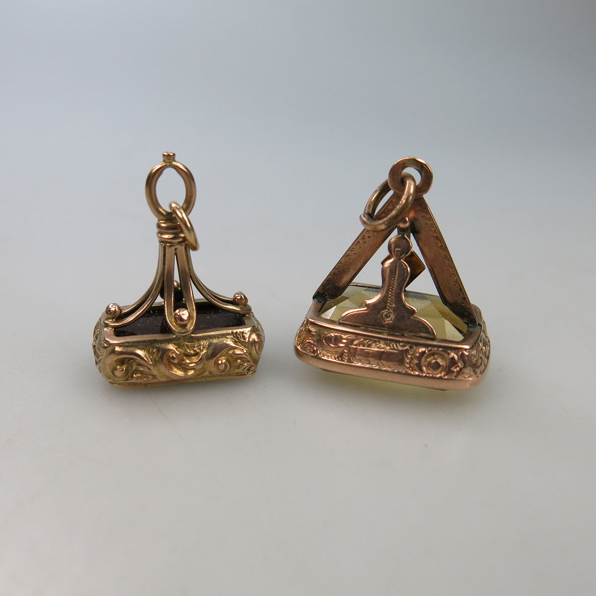 2 x 9k Yellow Gold Fobs