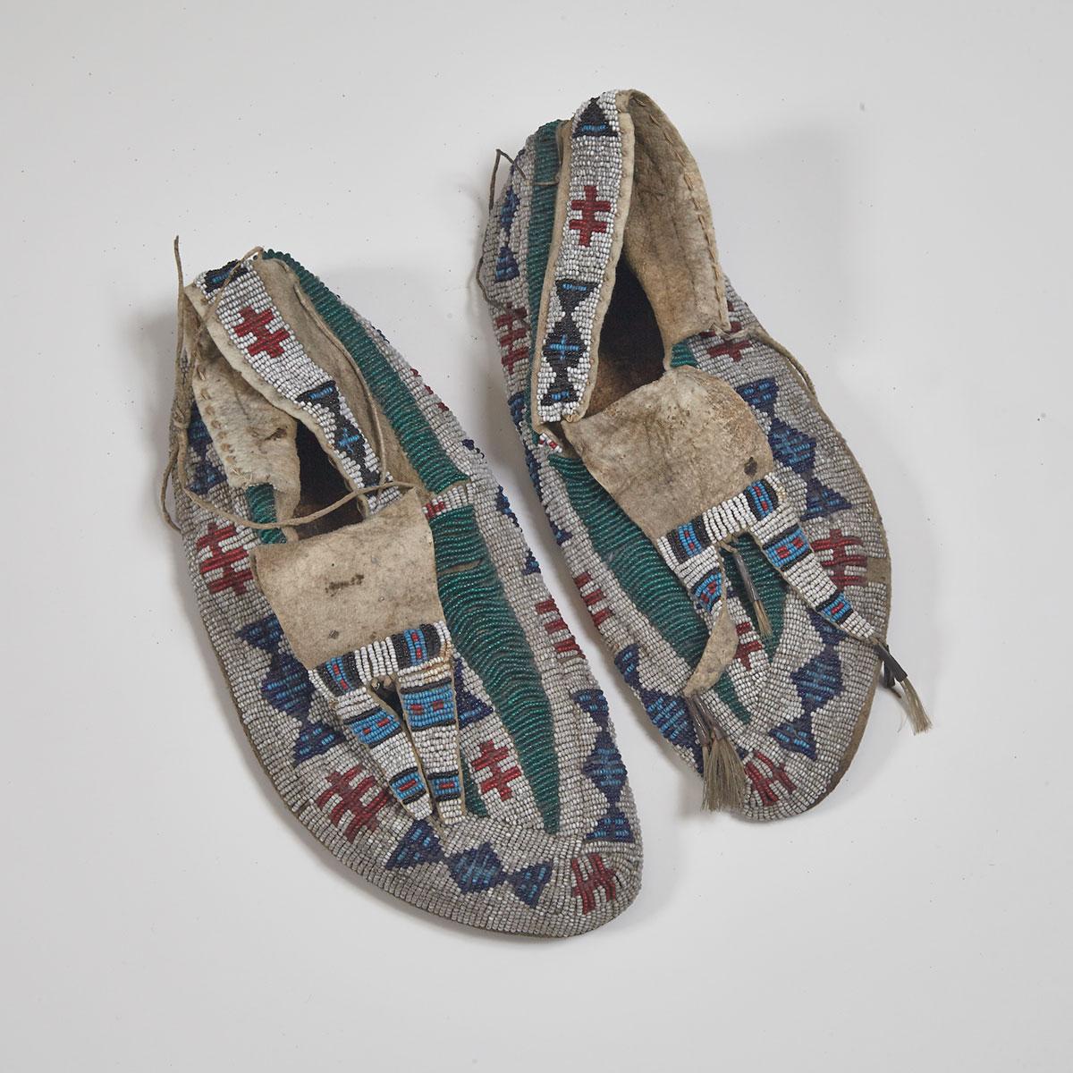 Pair of Lakota Moccasins Formerly Property of Holy Man and War Chief of the Hunkpapa Lakota Sioux, Sitting Bull (1831-1890), 19th century
