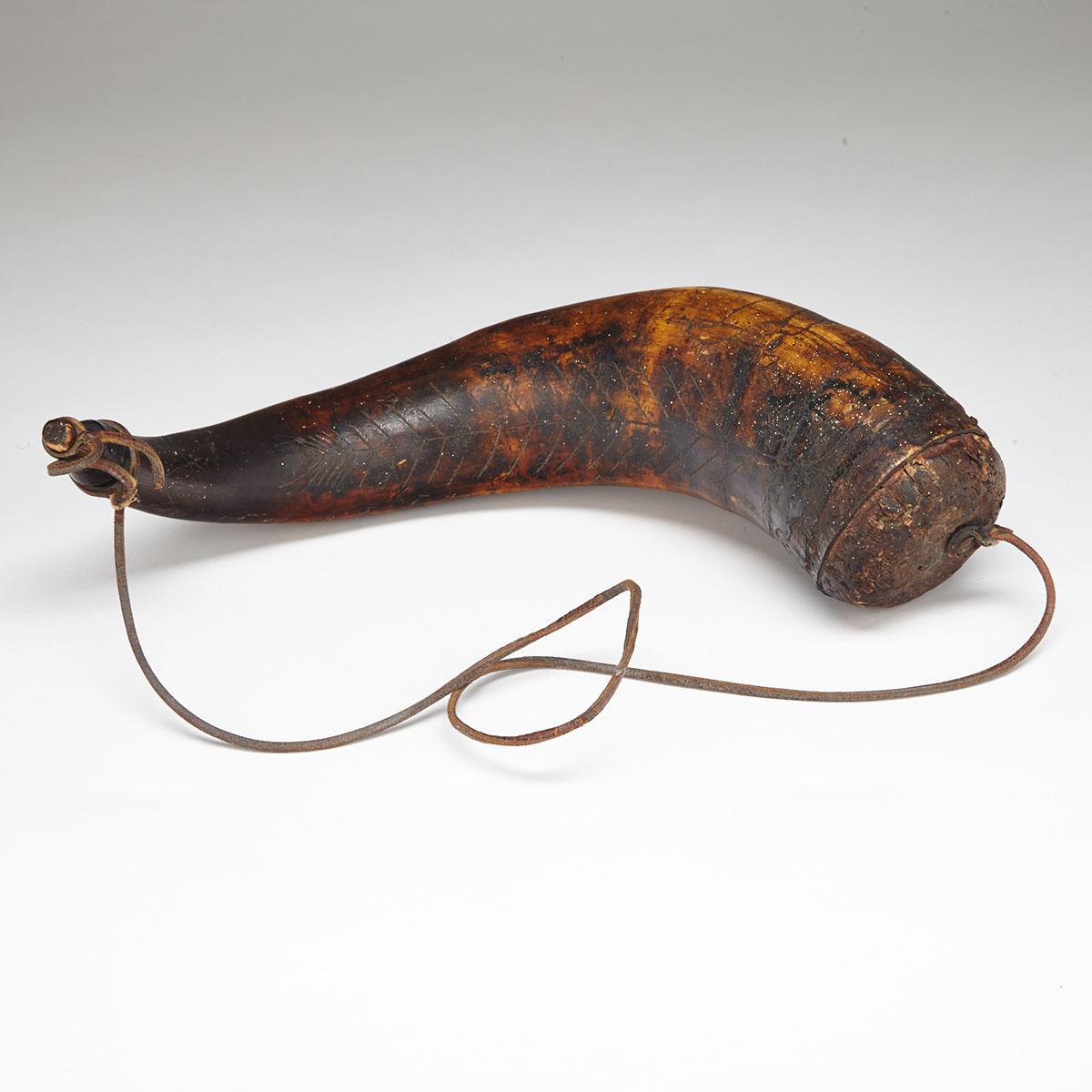 French and Indian War Style Powder Horn, possibly 2nd half, 18th century