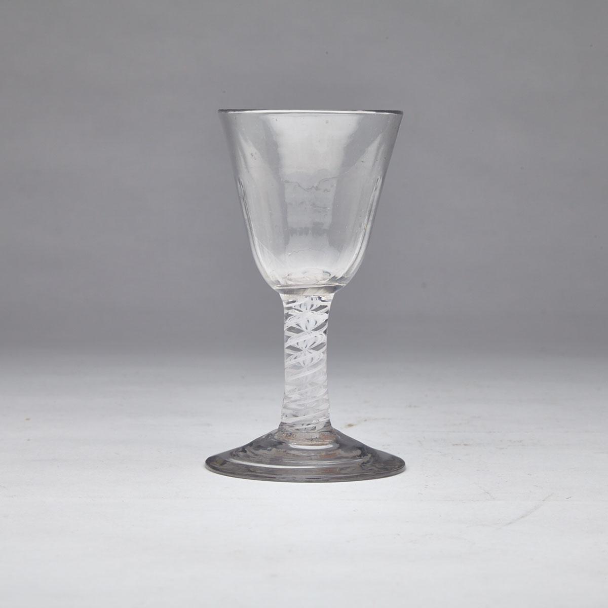 English Opaque Twist Stemmed Glass Cordial, c.1760-80