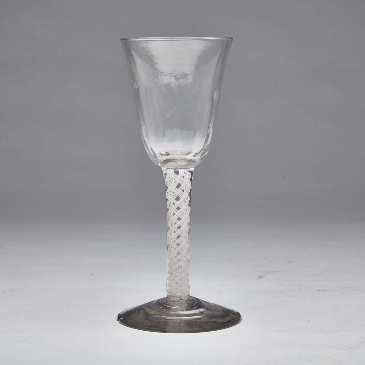 English Opaque Twist Stemmed Glass Wine, c.1760-80