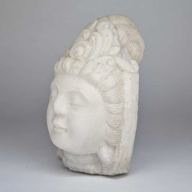 Marble Carved Head of Guanyin