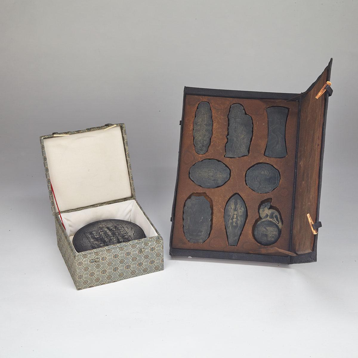 Set of Eight Small Ink Cakes, Early 20th Century 