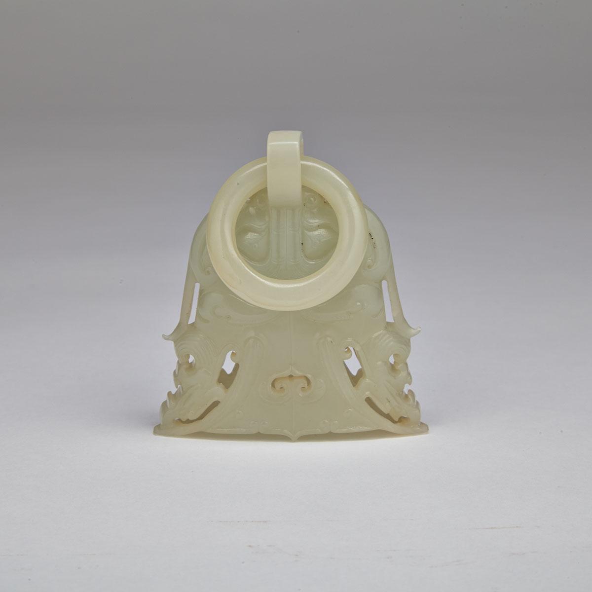 Pale Celadon Jade Archaistic Bell