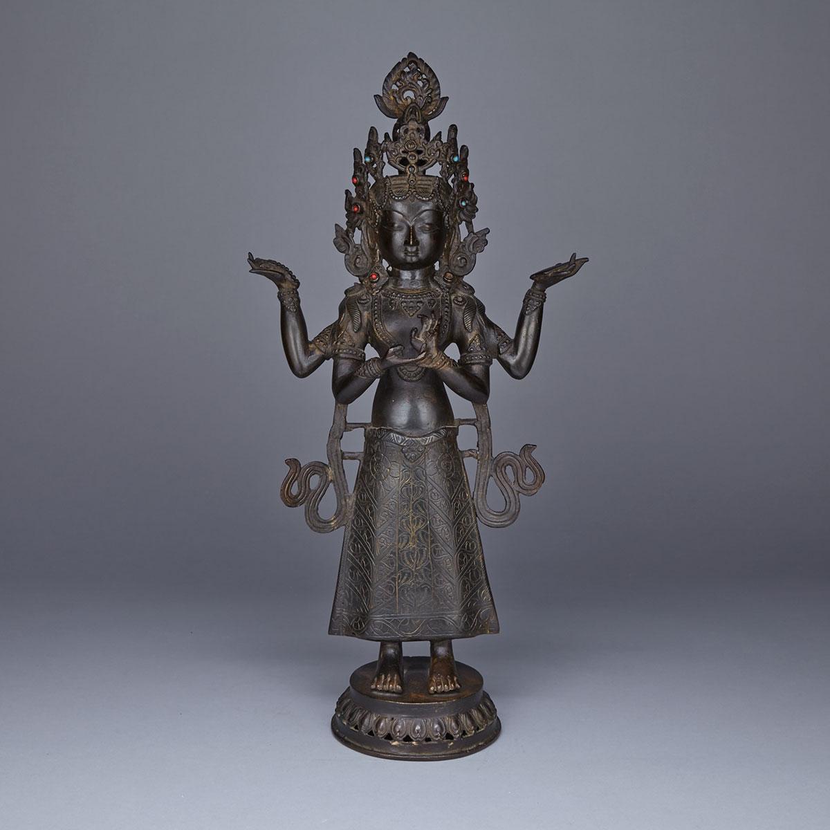 Bronze Figure of a Standing Buddhist Deity, Nepal