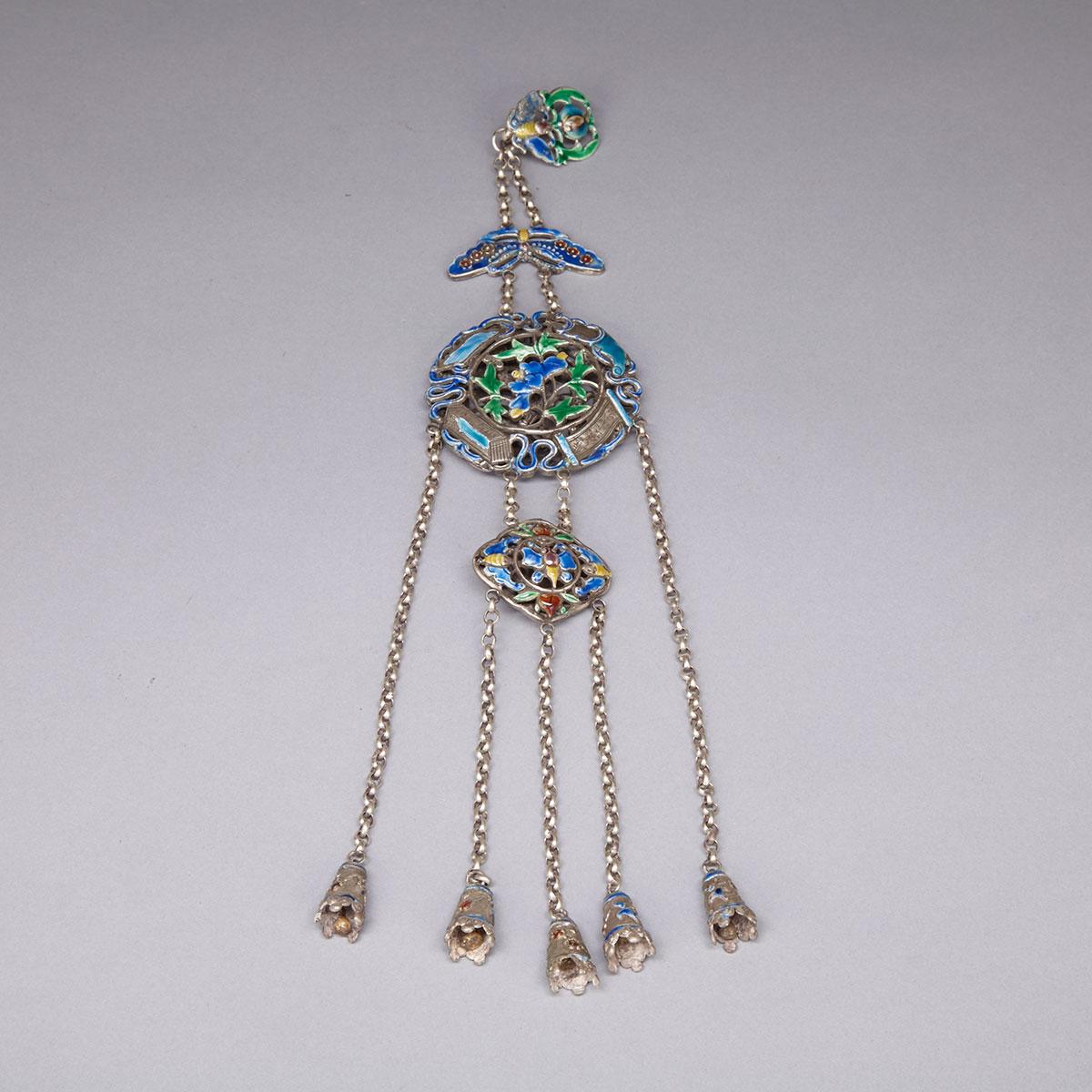 Silver and Enamel Necklace, Late 19th Century