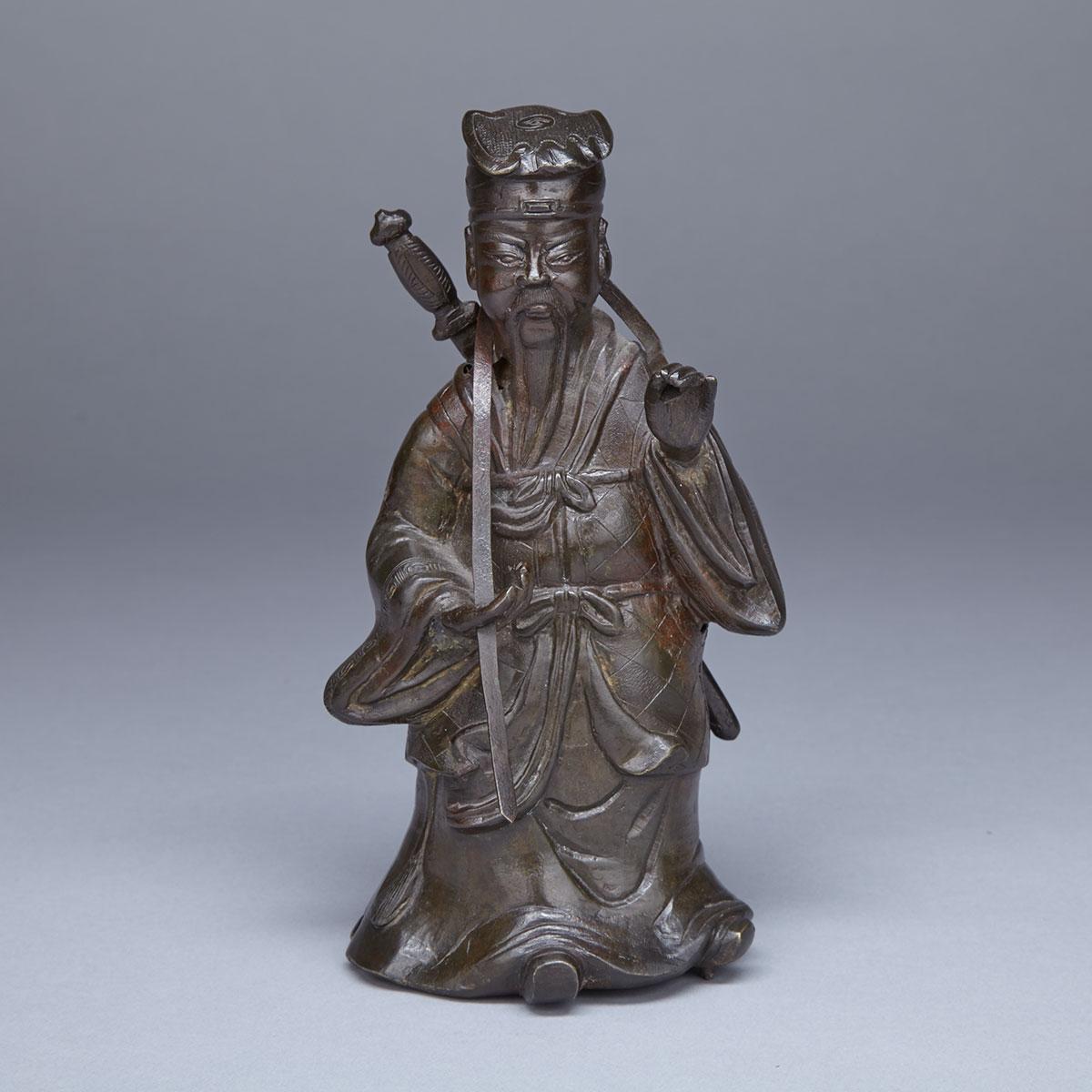 Small Bronze Figure of Lu Dongbin, 17th Century