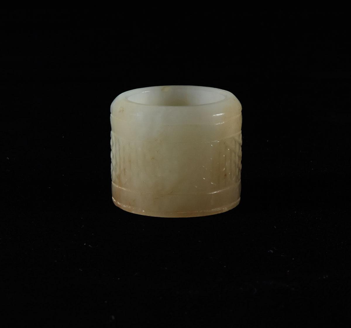 Pale Celadon Jade Archer’s Ring, 19th Century