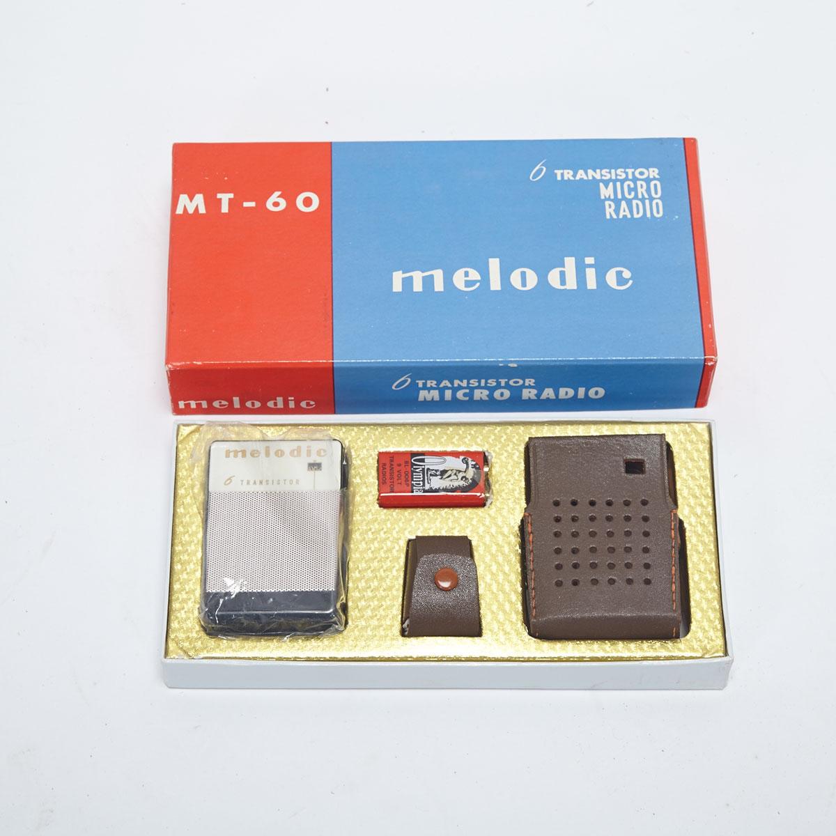 [New Old Stock] Melodic Model MT-60 6 Transistor Micro Radio, c1965